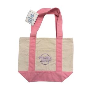 Pink and Cream Canvas Tote Bag